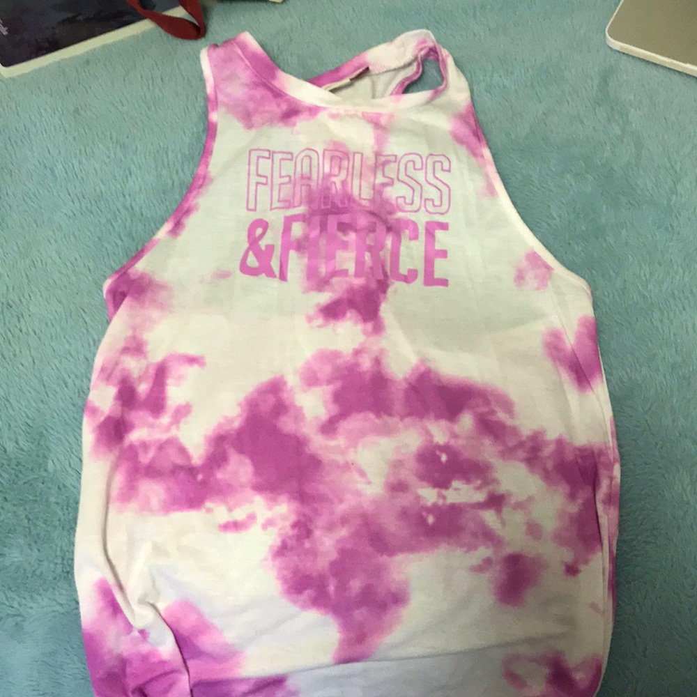 Racerback pink tie dye gym tank